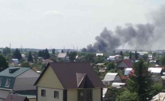 Пожар в районе Куеты. #Барнаул