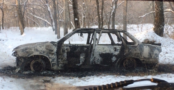 Утром 30 октября в барнаульском парке сгорел автомобиль