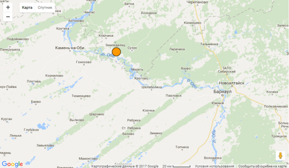 Землетрясение произошло на границе Алтайского края и Новосибирской области