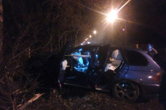 В Барнауле водитель на BMW X5 въехал в деревья и убежал (фото)