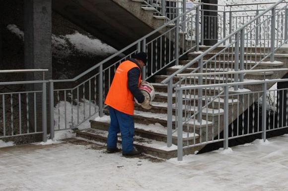 Лестницу в Нагорный парк будут ежедневно посыпать реагентами (фото)