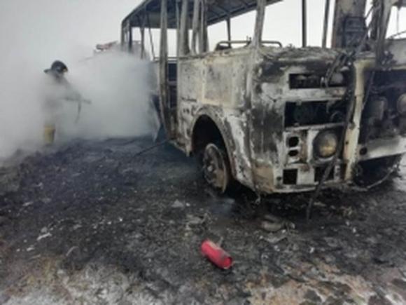 Рейсовый автобус полностью сгорел на алтайской трассе (фото)