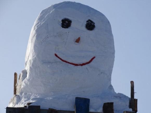 Парни из алтайского села построили 7-метрового снеговика (фото)