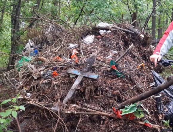 Свалку с кладбищенским мусором оперативно убрали из ленточного бора (видео)