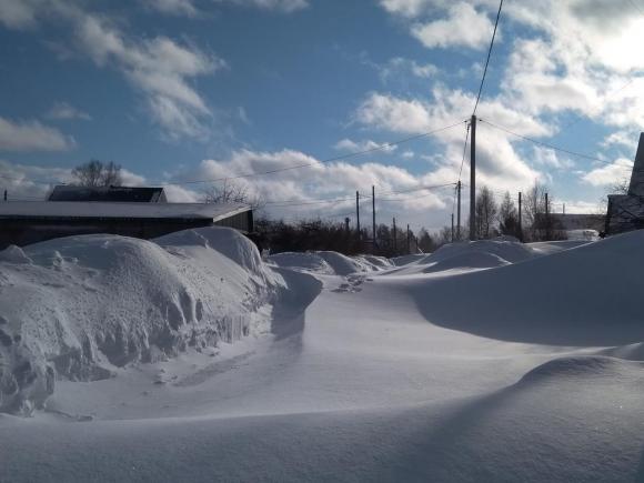 Барнаул и алтайские села продолжают находиться в снежном плену (фото и видео)