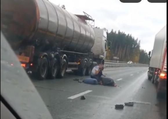На Р-256 грузовик сбил двух пенсионеров (видео)