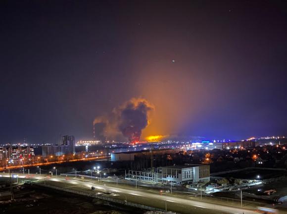 В Барнауле произошел гигантский пожар