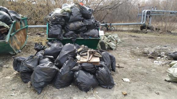 Горожане вывезли десятки кг мусора с берега Барнаулки