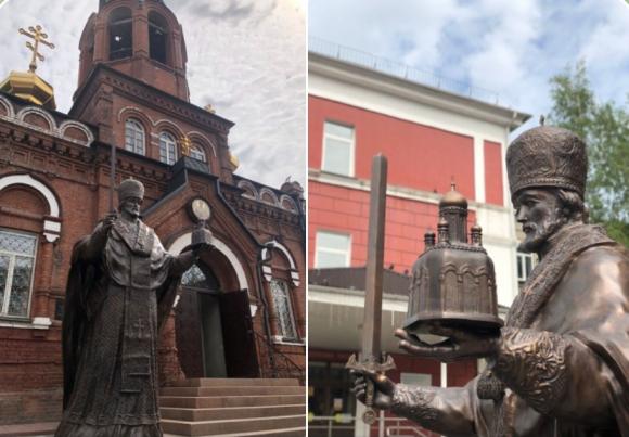 В Барнауле у Никольской церкви установили памятник Николаю Чудотворцу