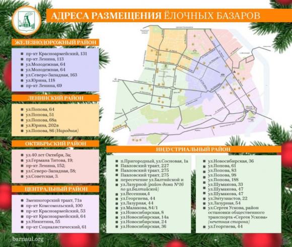 50 елочных базаров откроются в Барнауле