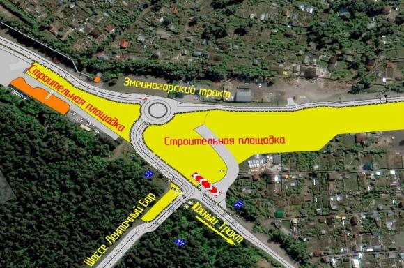 Изменится схема движения транспорта на пересечении Змеиногорского тракта и шоссе Ленточный Бор