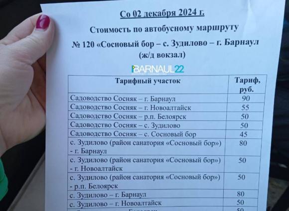 Часть пригородных маршруток Барнаула анонсировала повышение стоимости проезда